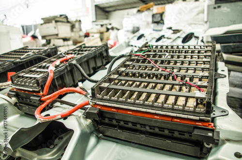 Close up of sorting computer parts for electronic recycling
