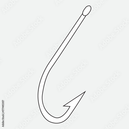 Vector image of a fishing hook