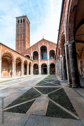 The Basilica of Sant'Ambrogio in Milan, Italy photo