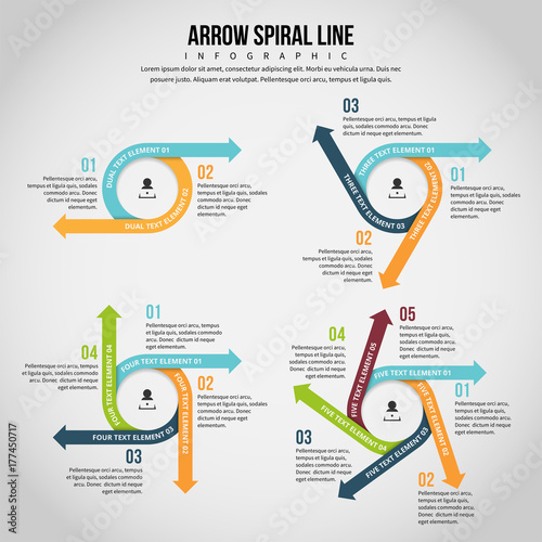 Arrow Spiral Line Infographic