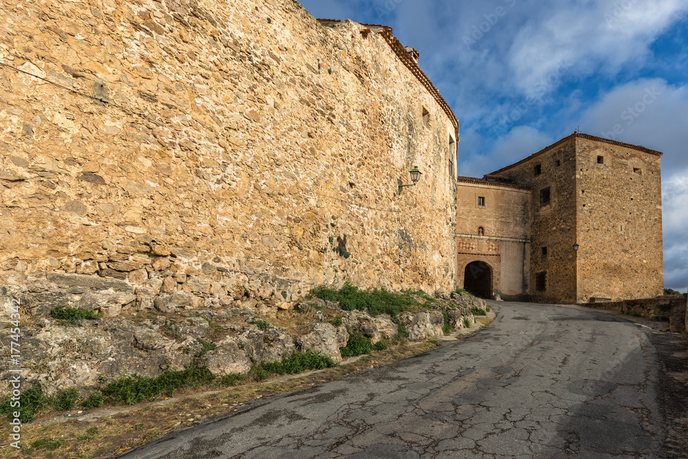 Road to the historic town of Pedraza. Spain,
