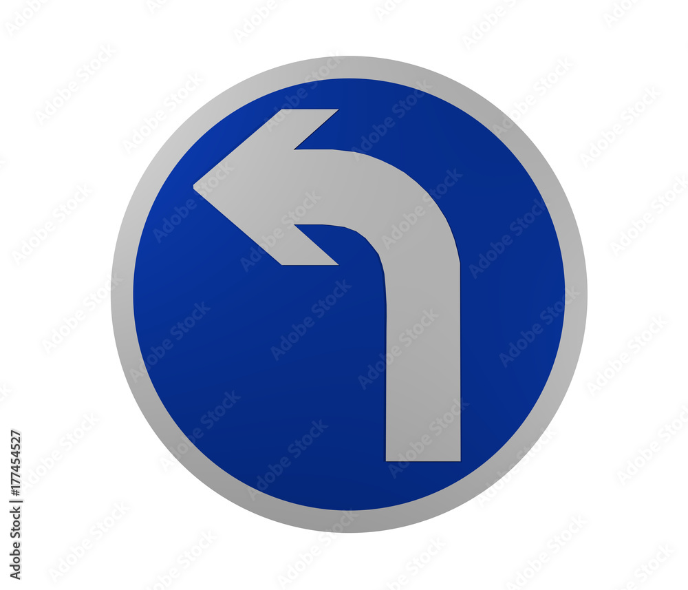 Verkehrszeichen: Vorgeschriebene Fahrtrichtung, links Verkehrszeichen: Vorgeschriebene Fahrtrichtung, links