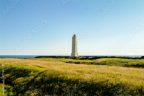 Lighthouse on the coast in Iceland