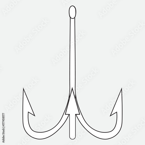 Vector icon with fishing hook