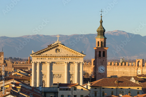 View of Cittadella, walled city in Italy