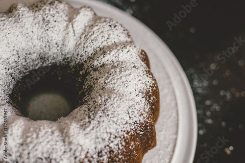 pound cake with powdered sugar photo