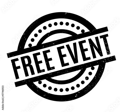 Free Event rubber stamp. Grunge design with dust scratches. Effects can be easily removed for a clean, crisp look. Color is easily changed.