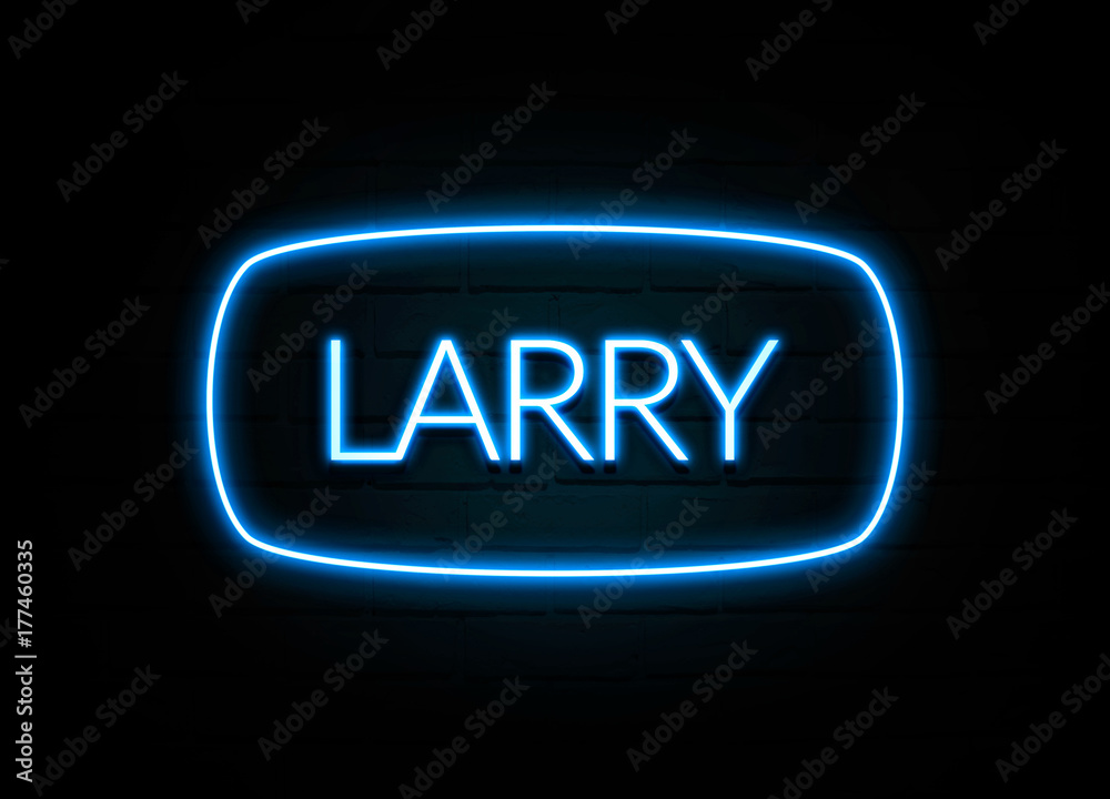Larry  - colorful Neon Sign on brickwall