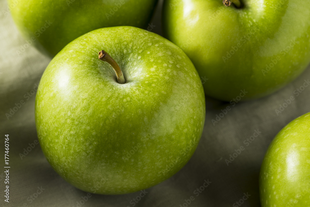 Raw Green Organic Granny Smith Apples Raw Green Organic Granny Smith Apples
