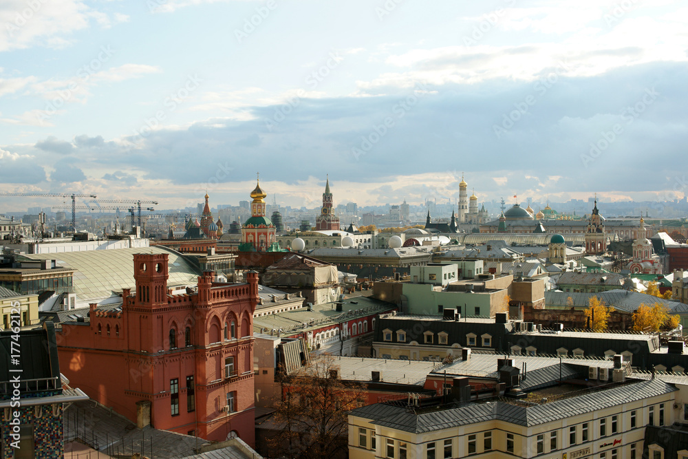 View of Moscow from the observation platform of the store 