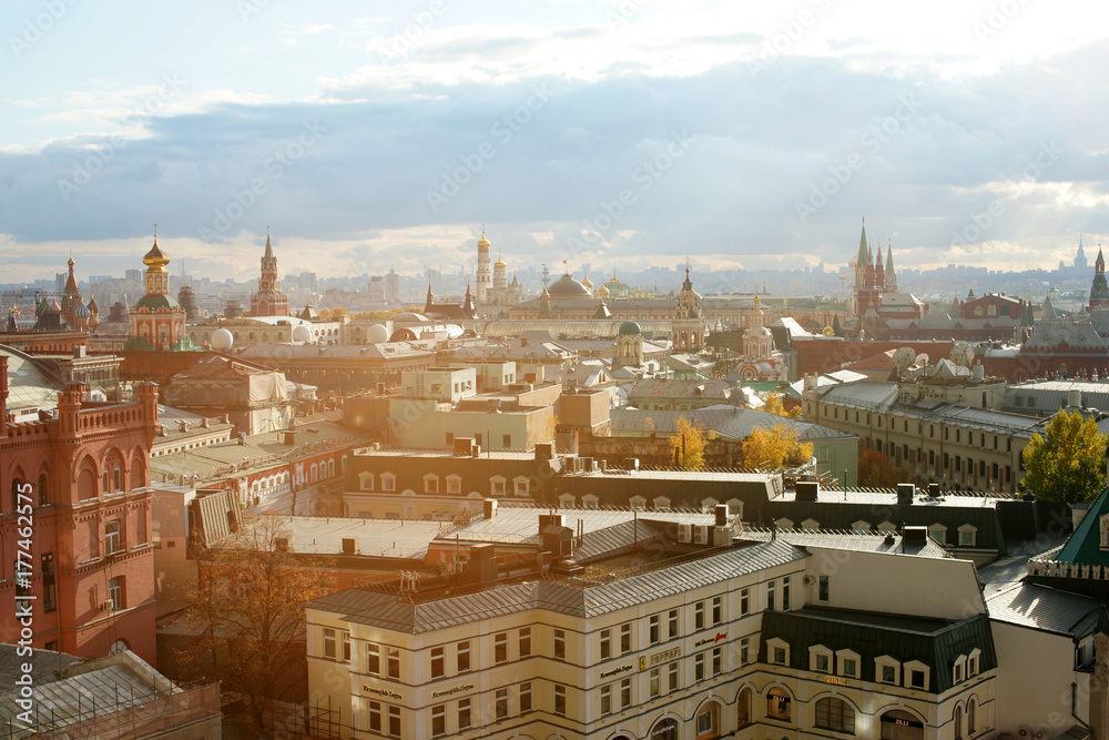Naklejka premium View of Moscow from the observation platform of the store