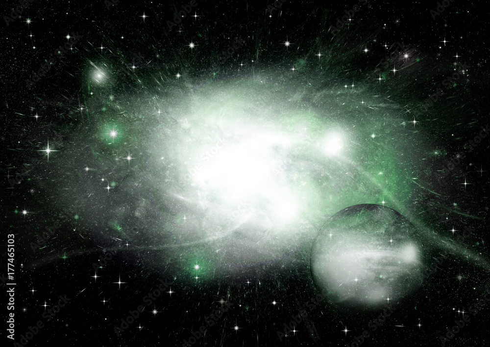 Obraz premium Stars, dust and gas nebula in a far galaxy