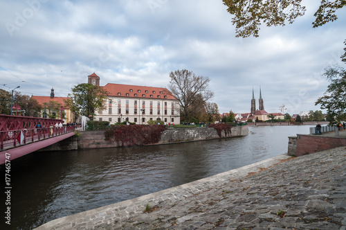 View of Ostrow Tumski in Wroclaw (Poland)