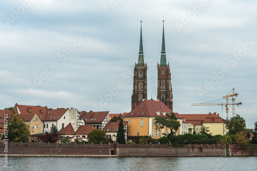 View of Ostrow Tumski in Wroclaw (Poland)