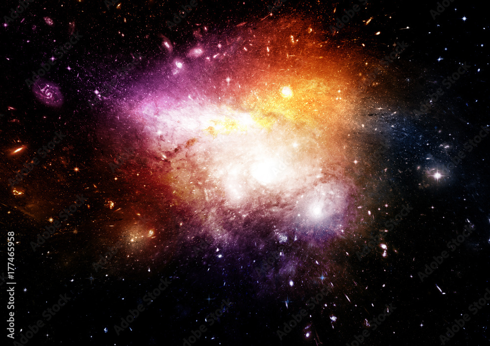 Naklejka premium Stars, dust and gas nebula in a far galaxy