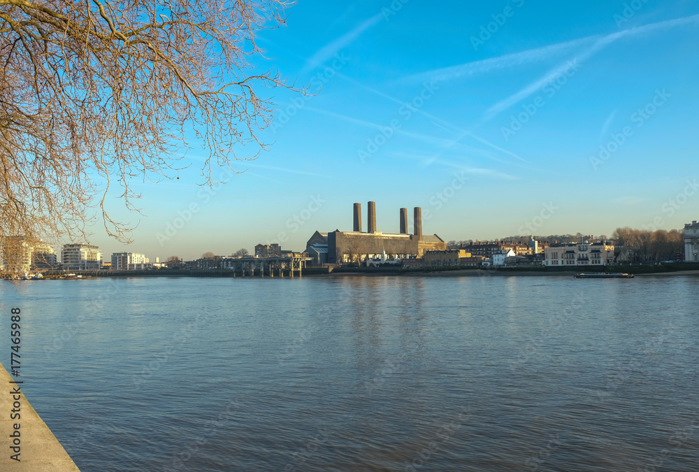 Greenwich power station on the river Thames.