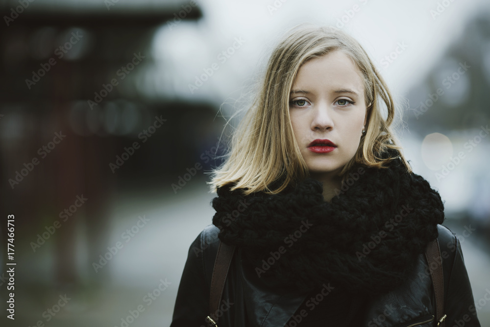 Portrait of a beautiful young woman looking at camera Portrait of a beautiful young woman looking at camera