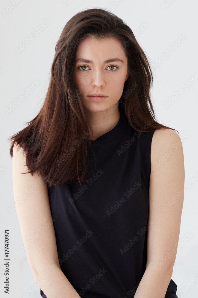 young female posing on model test photo shoot with natural day light young female posing on model test photo shoot with natural day light