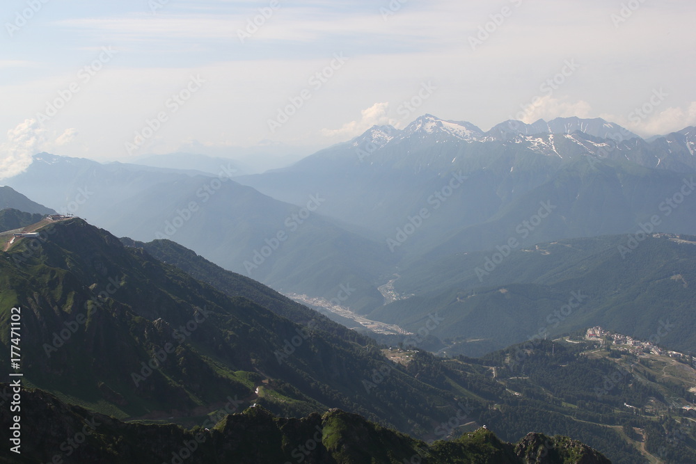 Naklejka premium Mountain in Kaukasus, Red Valley, 2017