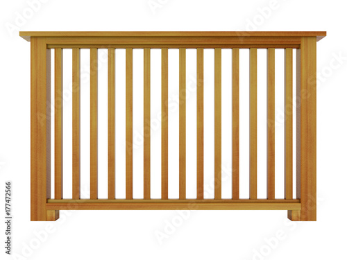 Cedar wooden railing with wooden balusters