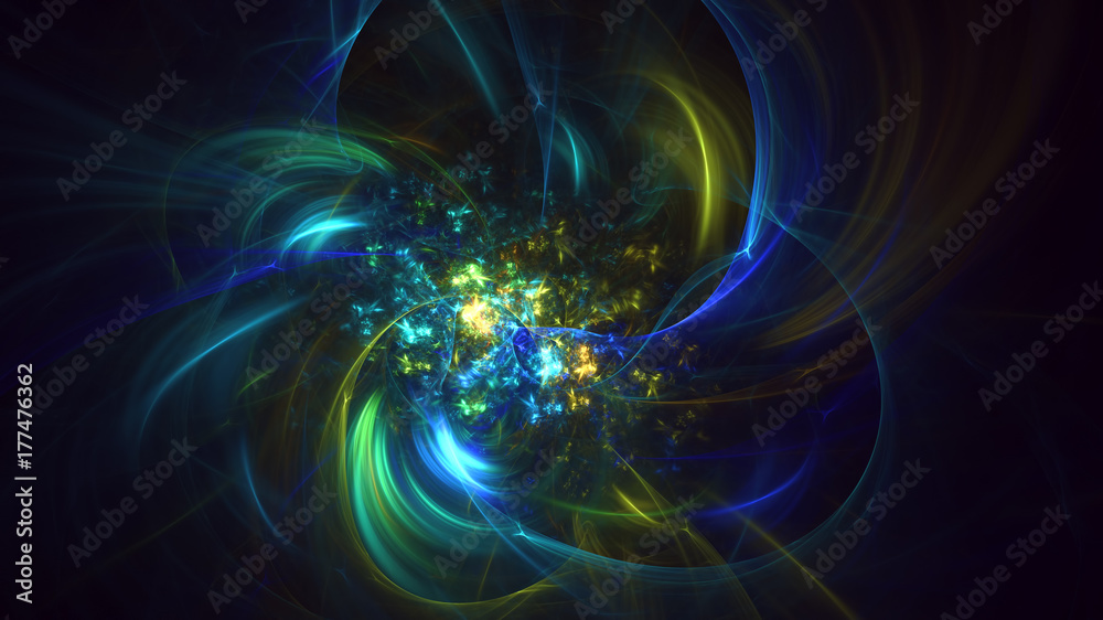 Fototapeta premium 3D rendering abstract fractal light background
