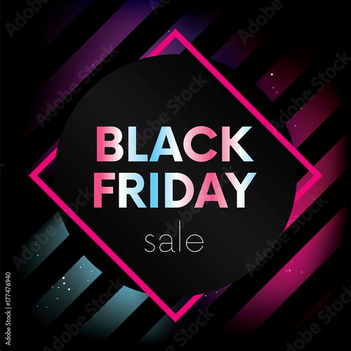 Ready design of the poster, flyer or banner "black Friday". Space, galaxy and stars. Vector illustration.