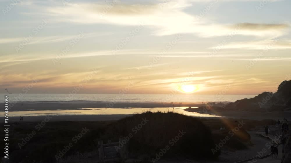 Beautiful view of sandy South African beach at sunset Beautiful view of sandy South African beach at sunset