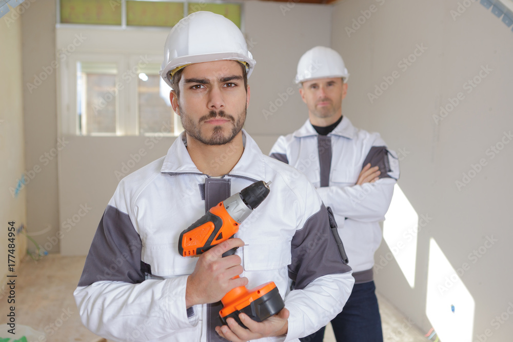 builder posing on the site builder posing on the site