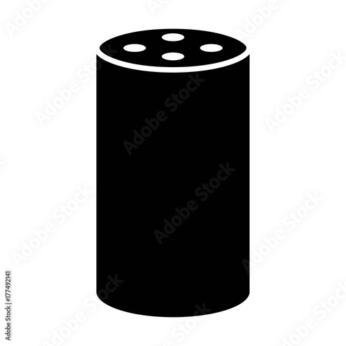 Medium size smart speaker virtual assistant flat vector icon for apps and websites