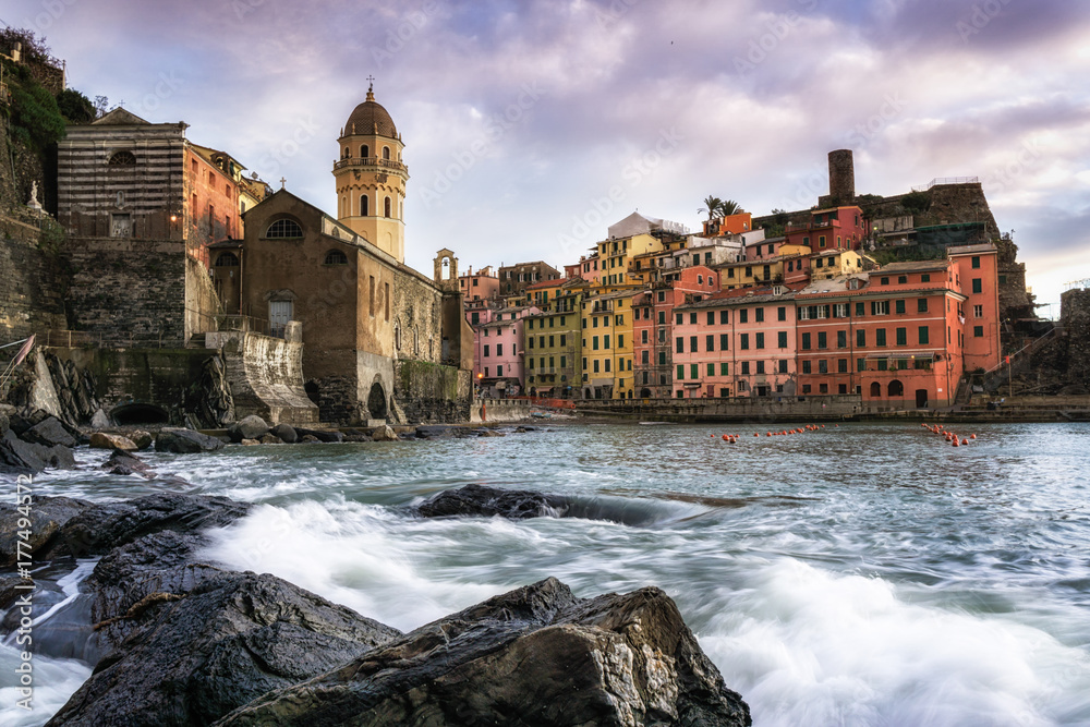 Vernazza Waves in Italy