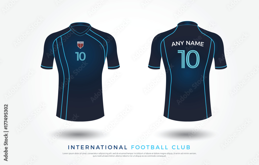 Buy Jersey Design - Sky Blue and Black Football Jersey Design