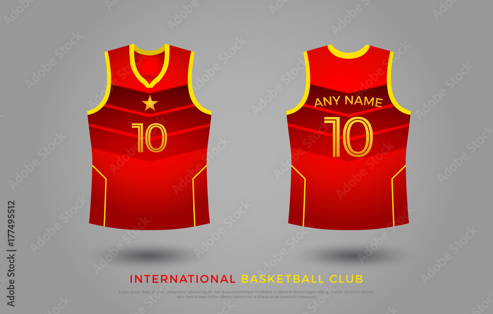 Red White Yellow And Blue Basketball Jersey Vector Illustration Stock  Illustration - Download Image Now - iStock