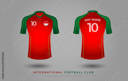 Uniform Football Design Red Green Layout Stock Vector (Royalty Free)  1025993902