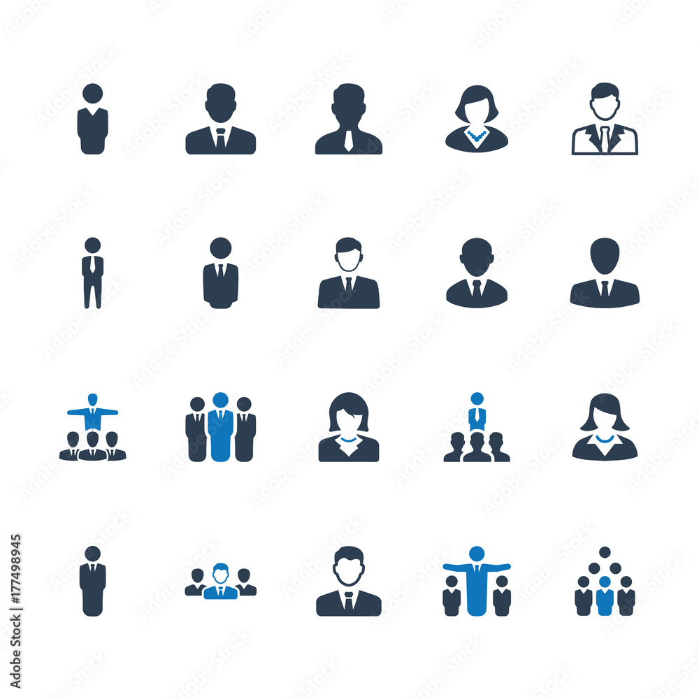 Business People Icons - Blue Version Business People Icons - Blue Version