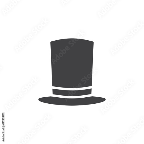 Top hat icon vector, filled flat sign, solid pictogram isolated on white. Symbol, logo illustration.