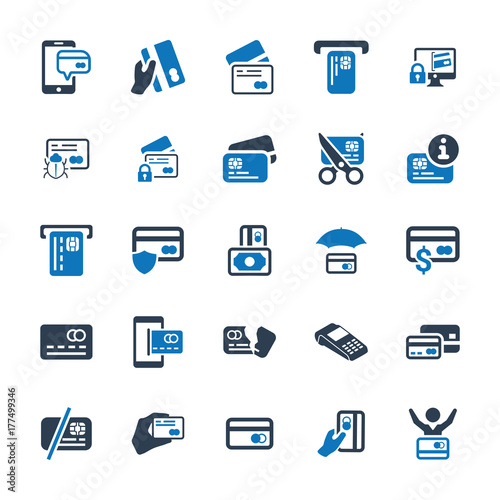 Credit Card Icons - Blue Version