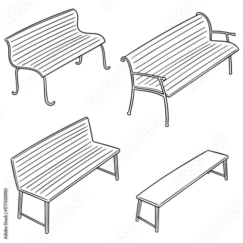 vector set of bench