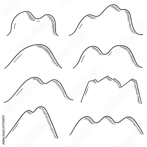 vector set of mountain cartoon