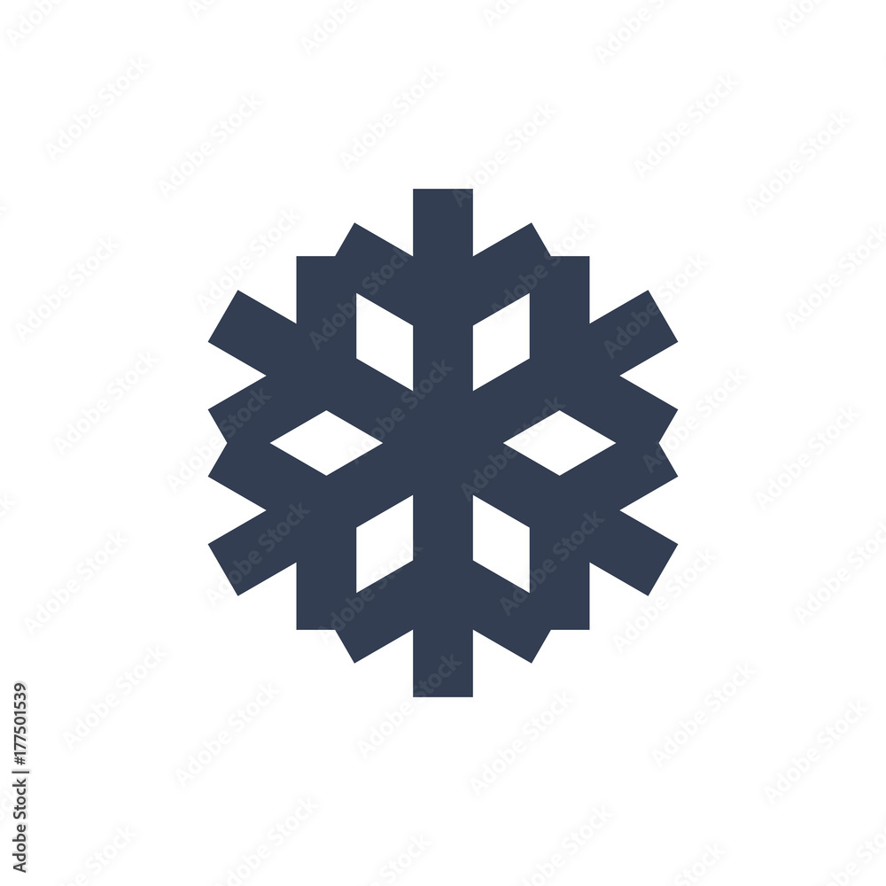 Snowflake icon. Black silhouette snow flake sign, isolated on white background. Flat design. Symbol of winter, frozen, Christmas, New Year holiday. Graphic element decoration. Vector illustration Snowflake icon. Black silhouette snow flake sign, isolated on white background. Flat design. Symbol of winter, frozen, Christmas, New Year holiday. Graphic element decoration. Vector illustration