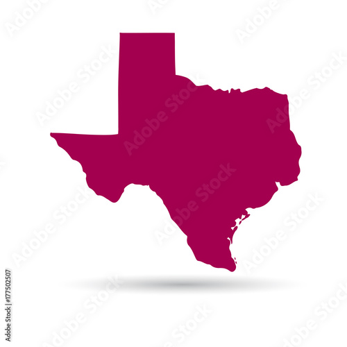 Map of the U.S. state of Texas on a white background