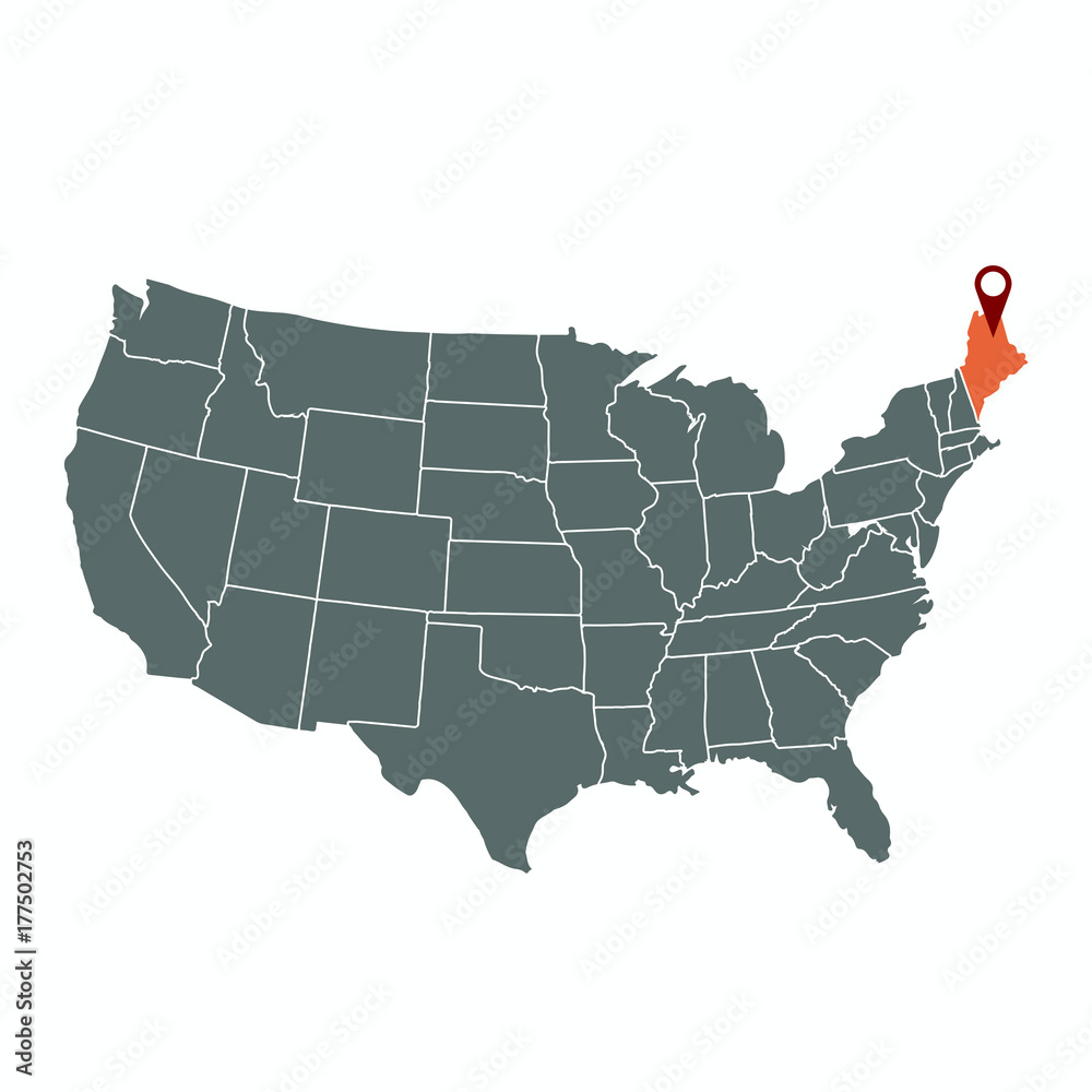 USA-maine-map-vector