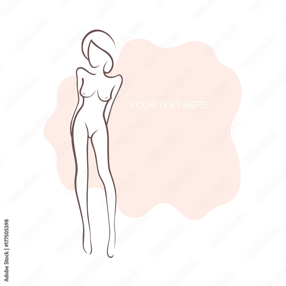 Sexy fitness figure of a girl in the evening dress. Intimate sexy lady, model in a pose. Lovely elastic ass bikini zone. Drawn graphics for design, background Sexy fitness figure of a girl in the evening dress. Intimate sexy lady, model in a pose. Lovely elastic ass bikini zone. Drawn graphics for design, background