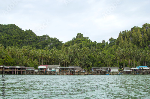 Home simple and lifestyle living with nature  of Fishermen inhabiting the west coast of District Sawi  Province Chumphon Thailand.