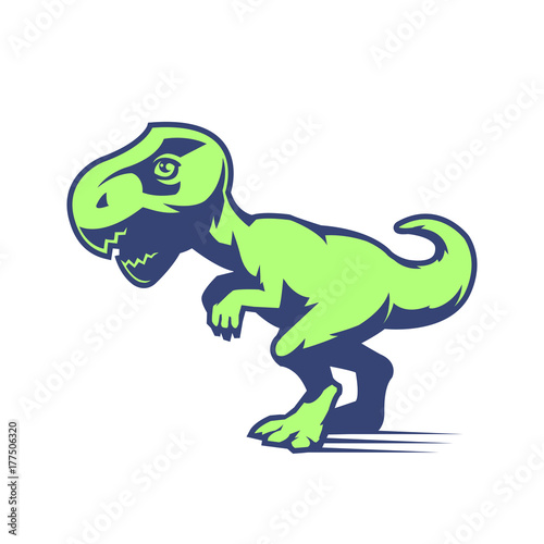Dinosaur cartoon style. Mascot of a sports team. Logo  sticker  print.  Vector illustration.