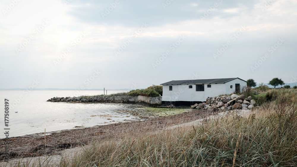 White house on the Danish coast White house on the Danish coast