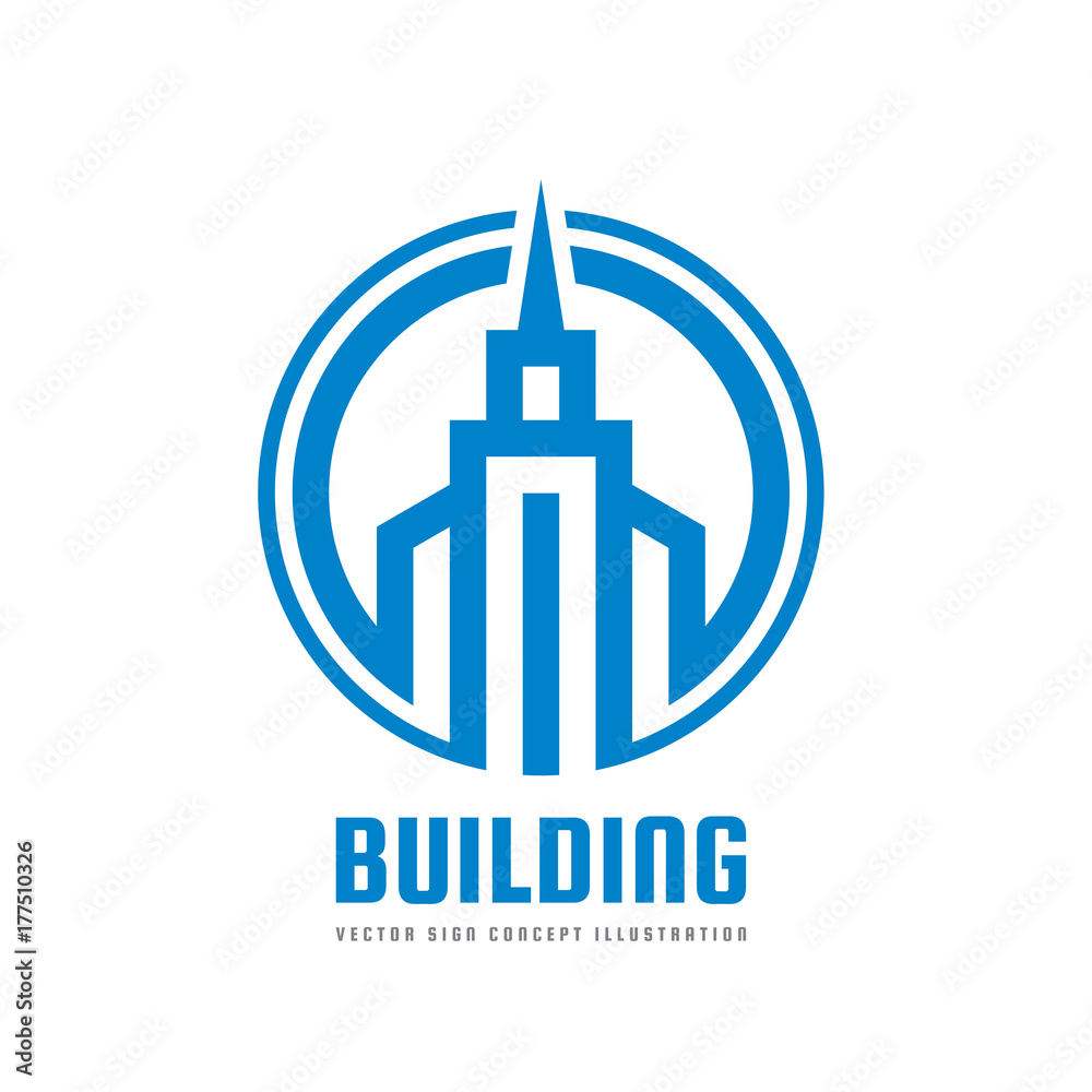 Building - vector logo template concept illustration. Real estate abstract symbol. Construction creative sign. Tower icon. Design element. Building - vector logo template concept illustration. Real estate abstract symbol. Construction creative sign. Tower icon. Design element.