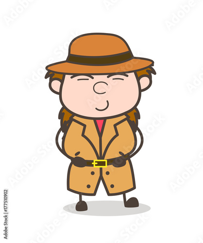 Tickling - Female Explorer Scientist Cartoon Vector