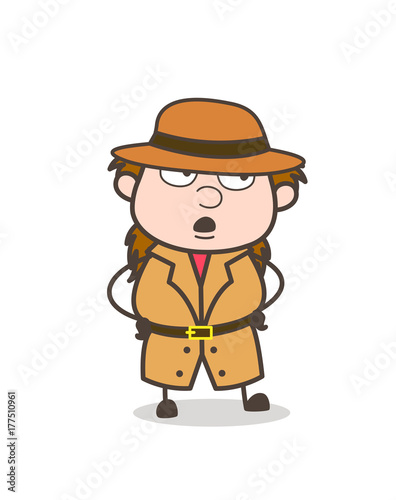 Talking Face - Female Explorer Scientist Cartoon Vector
