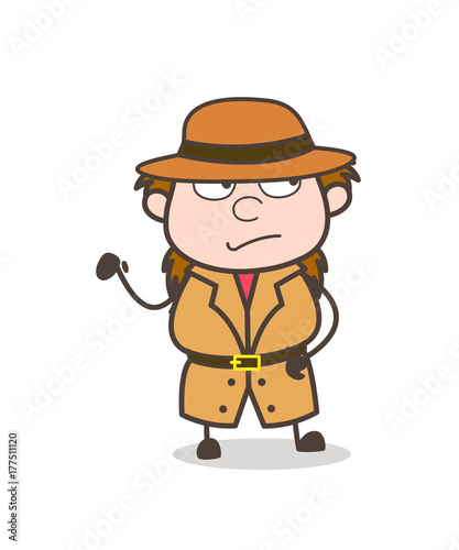 Unamused Face - Female Explorer Scientist Cartoon Vector