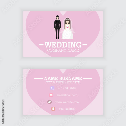 Vector design of wedding business card template